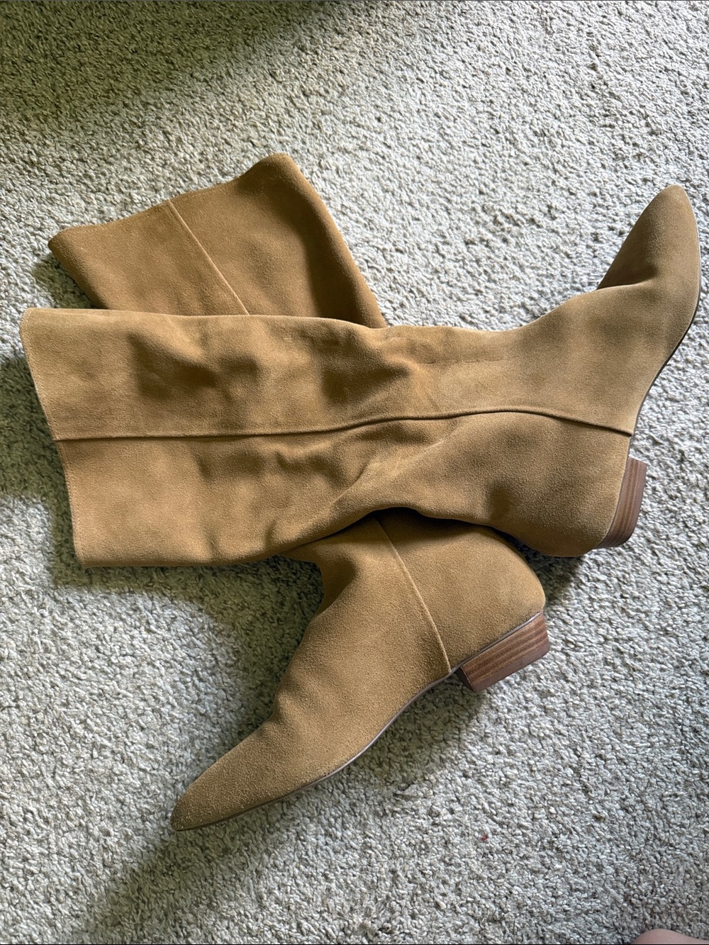 Over-the-Knee Suede Boots in Camel Tan